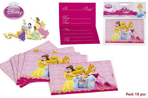 c- 10 invitaciones Disney Princesas