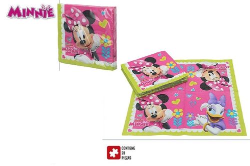 b- Pack 20 servilletas Minnie Mouse pink