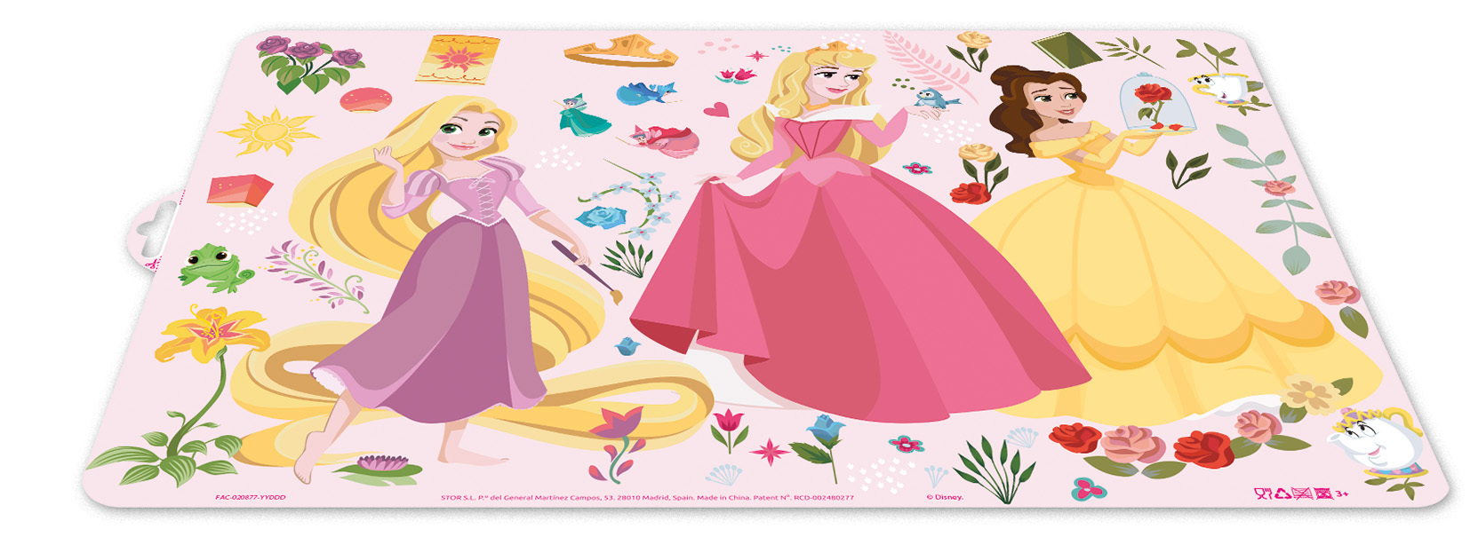 Mantel Individual Disney Princesas Sofía; Dimensiones 43x29 cms; Producto de plástico; Libre bpa. ALMACENESADAN 0425 