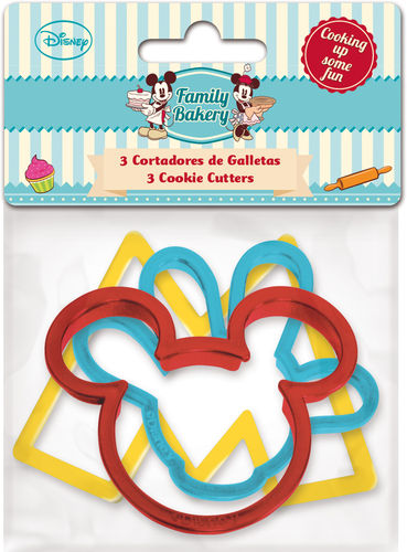 d1- Set 3 Cortadores galletas Disney Mickey Mouse