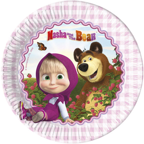 b- 8 platos fiesta Masha y el oso