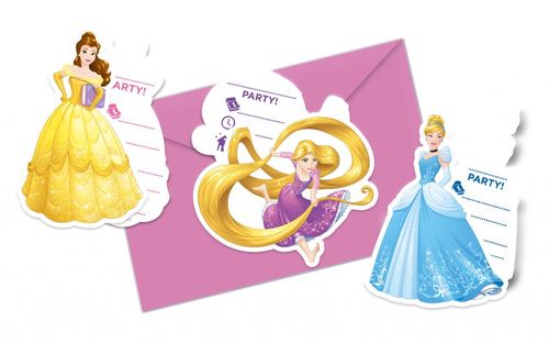 c- Paquete 6 invitaciones Disney Princesas 1