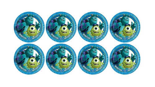 3327; 8 platos de cartón Disney Monsters Univertsity
