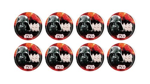 b- 8 platos de cartón Star Wars dark side