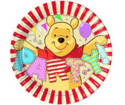 b- Pack 8 platos Winnie the Pooh