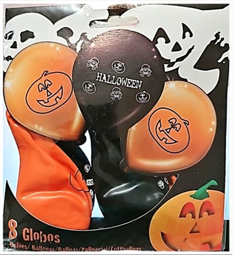 c- Pack de 8 globos Halloween